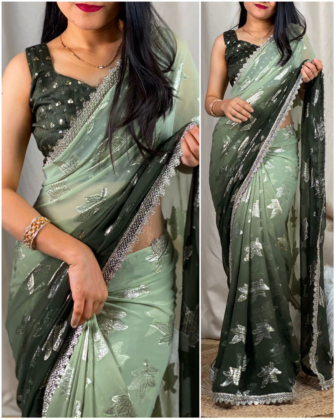 Party Wear Georgette Padding Saree