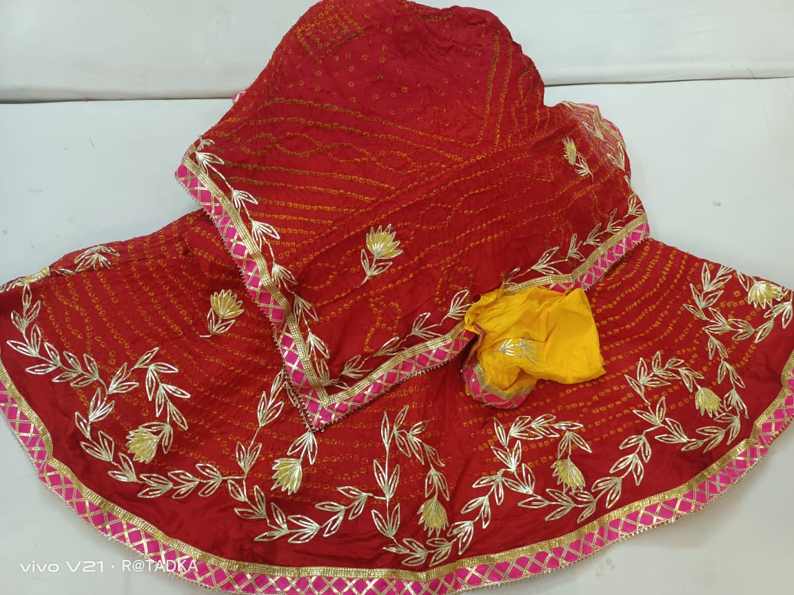 Rajasthani Bandhej Silk Lehenga