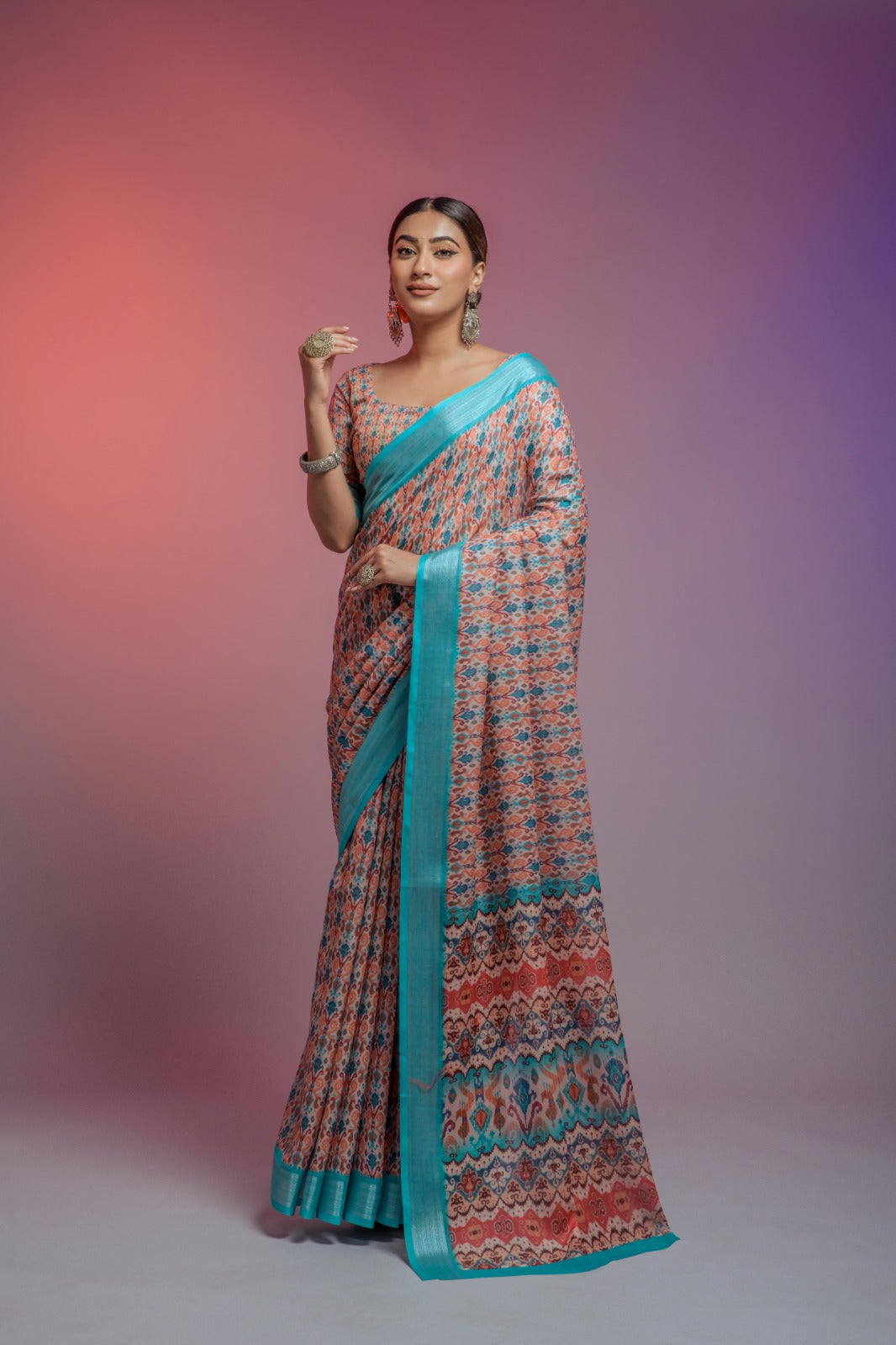 Della Linen Fancy Wear Saree