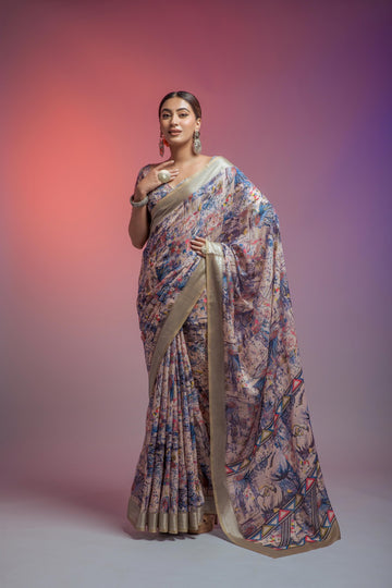 Della Linen Fancy Wear Saree