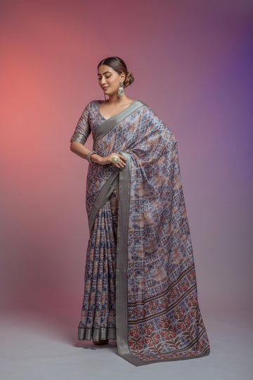 Della Linen Fancy Wear Saree