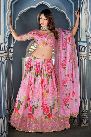 Party Wear Fancy Digital Print Lehenga D,No 1008