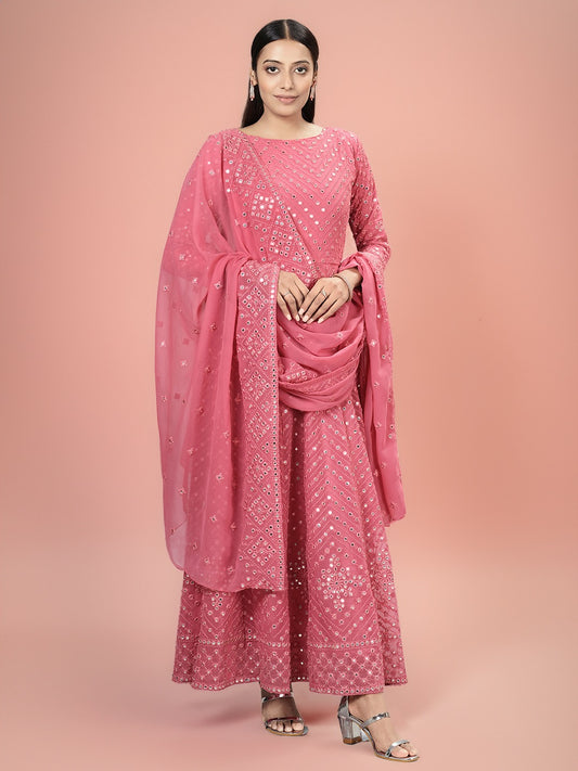 SINGLES OCCASION WEAR PINK GOWN D.NO 61