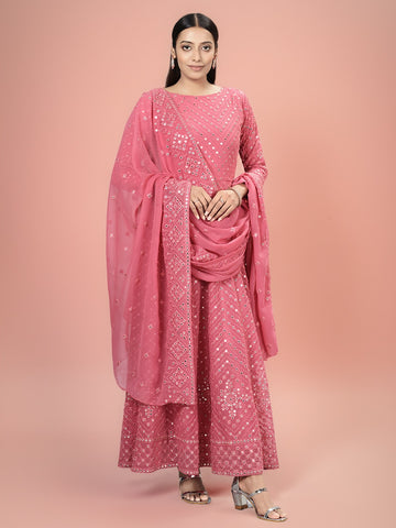 SINGLES OCCASION WEAR PINK GOWN D.NO 61