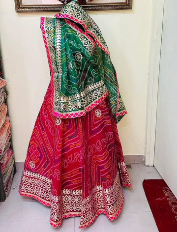 Rajasthani Bandhej Print Lahenga