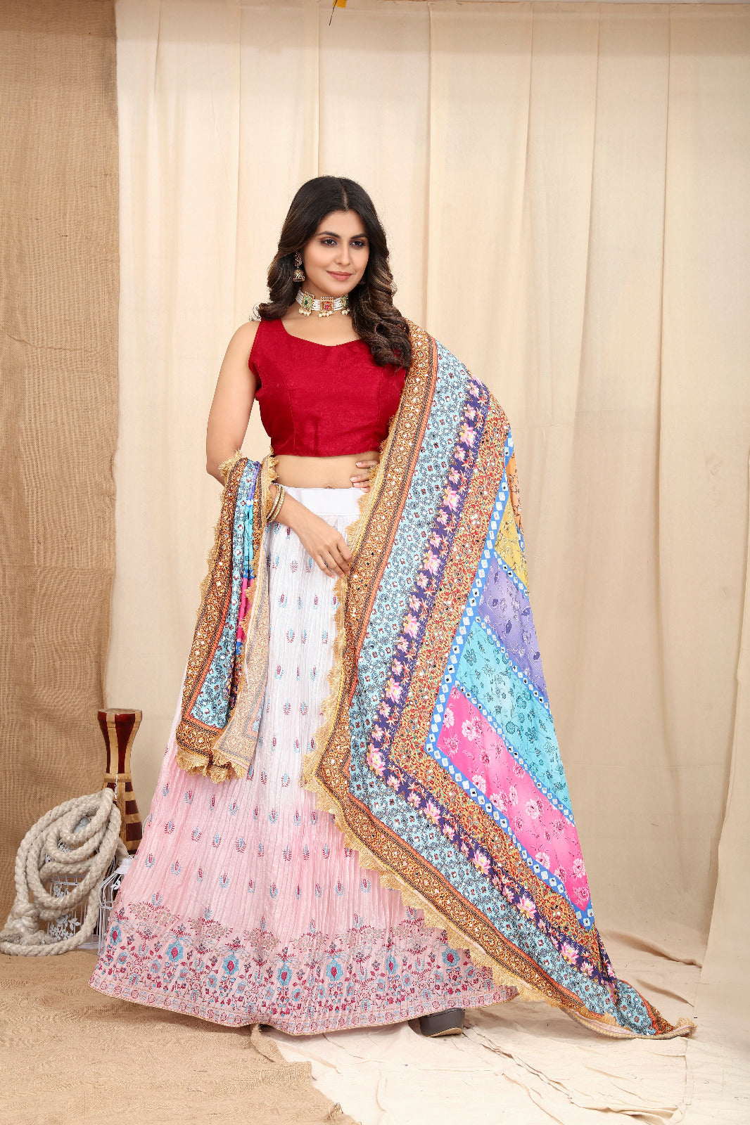 Fancy Wear Shimmer Lehenga Choli