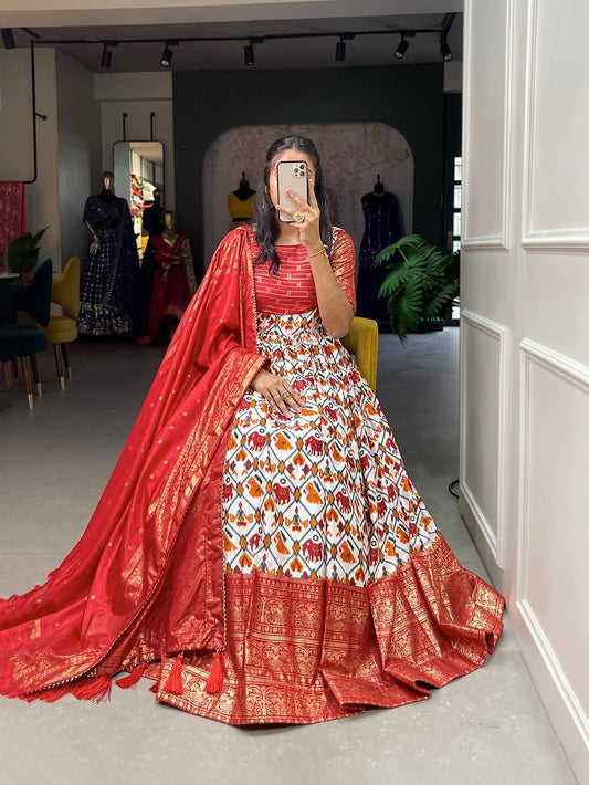 Prettiest Patola Print Gown D.No. 5040