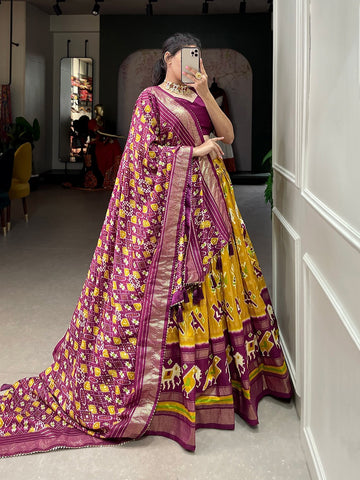 Beautiful Designer Tussar Silk Chaniya Choli