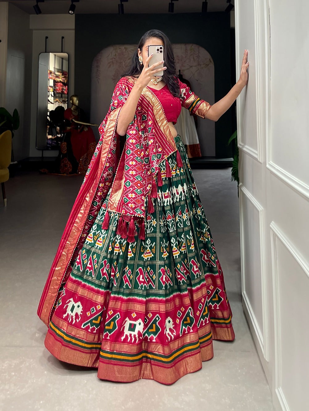 Beautiful Designer Tussar Silk Chaniya Choli