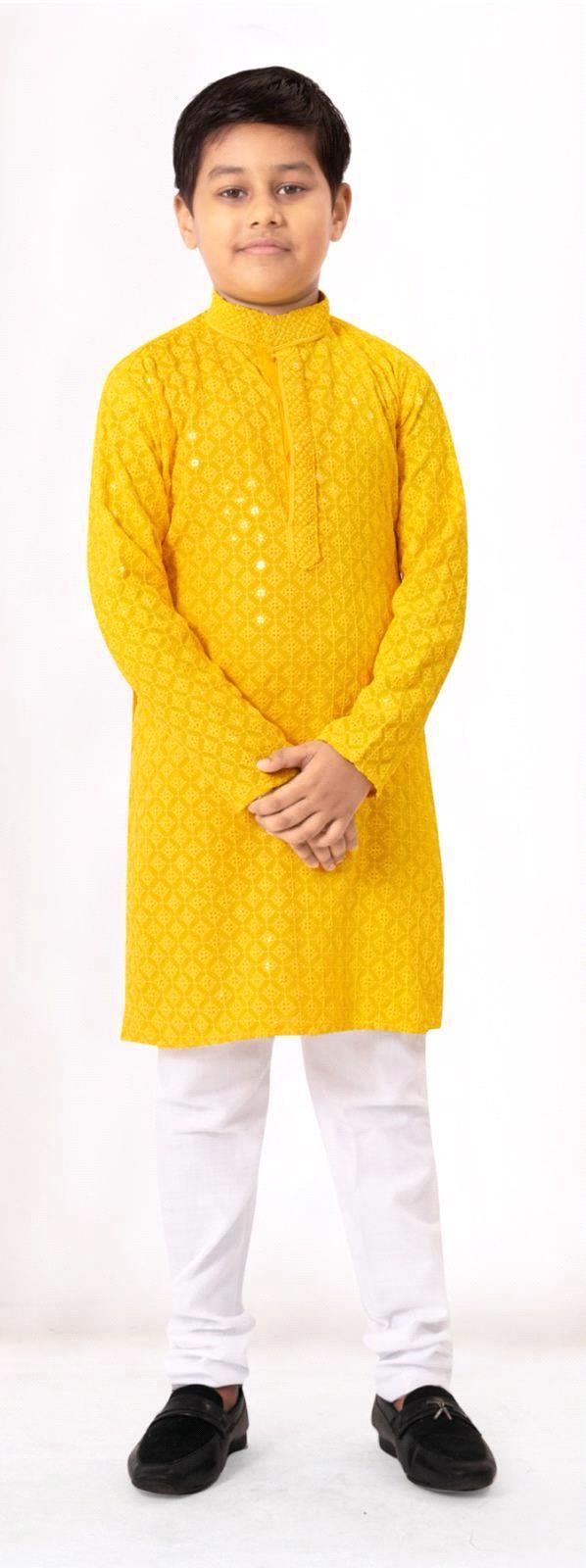 Prince Heavy Chikankari Kids Wear Kurta Pajama