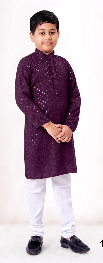 Prince Heavy Chikankari Kids Wear Kurta Pajama