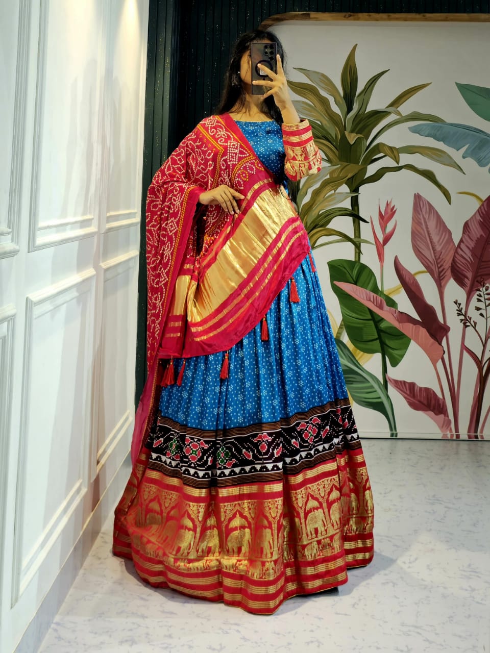 Navratri Wear Gaji Silk Lehenga Choli