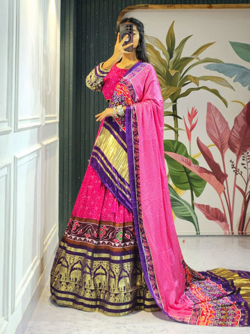 Navratri Wear Gaji Silk Lehenga Choli