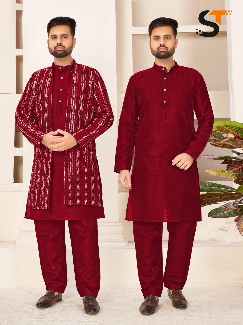 Party Wear Kurta Pajama With Koti