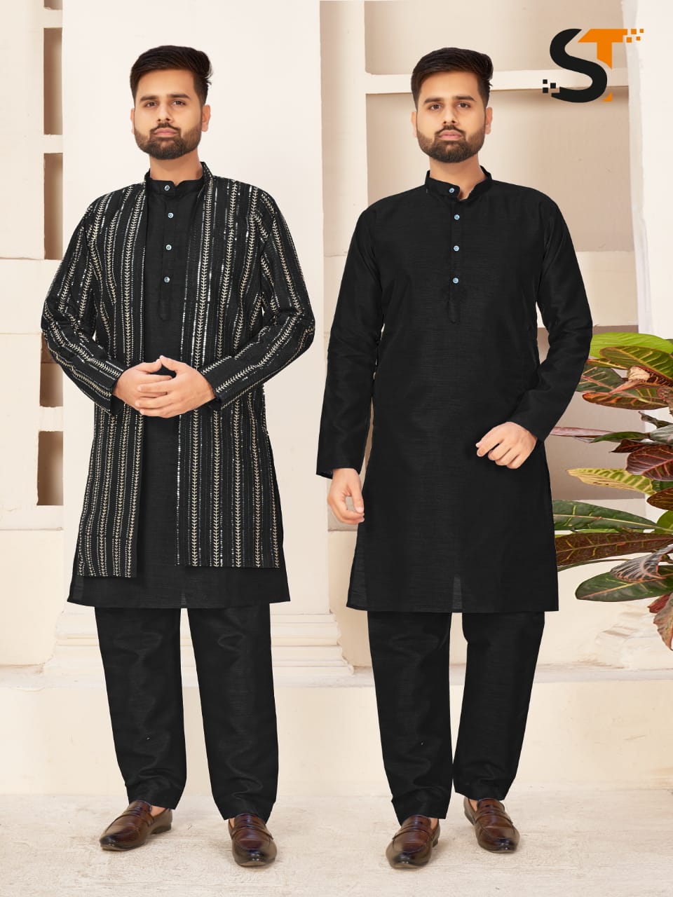 Party Wear Kurta Pajama With Koti