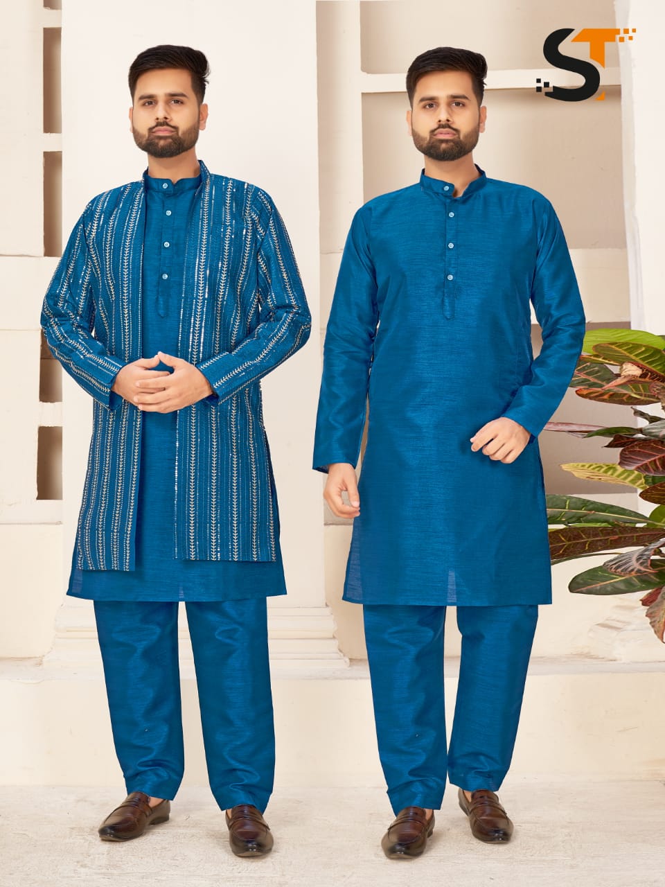 Party Wear Kurta Pajama With Koti