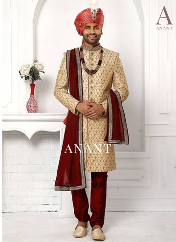 Wedding Wear Sherwani Suit D.No.14091