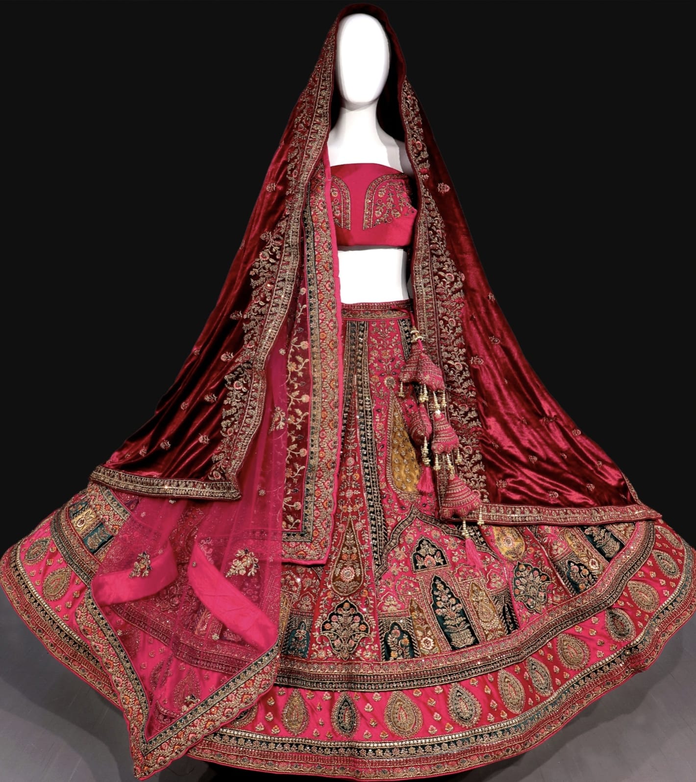 Wedding Wear Bridal Velvet Lehenga Choli