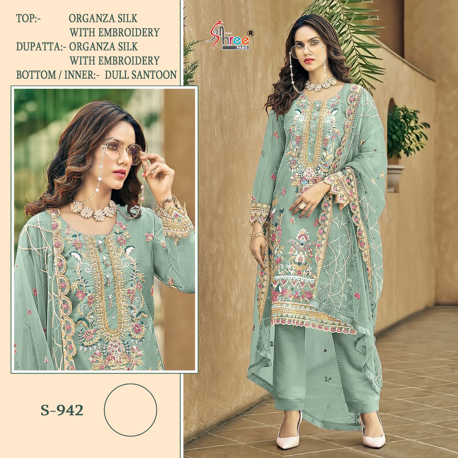 Shree Fab Presents Designer Pakistani Suit D.No. S-942-A