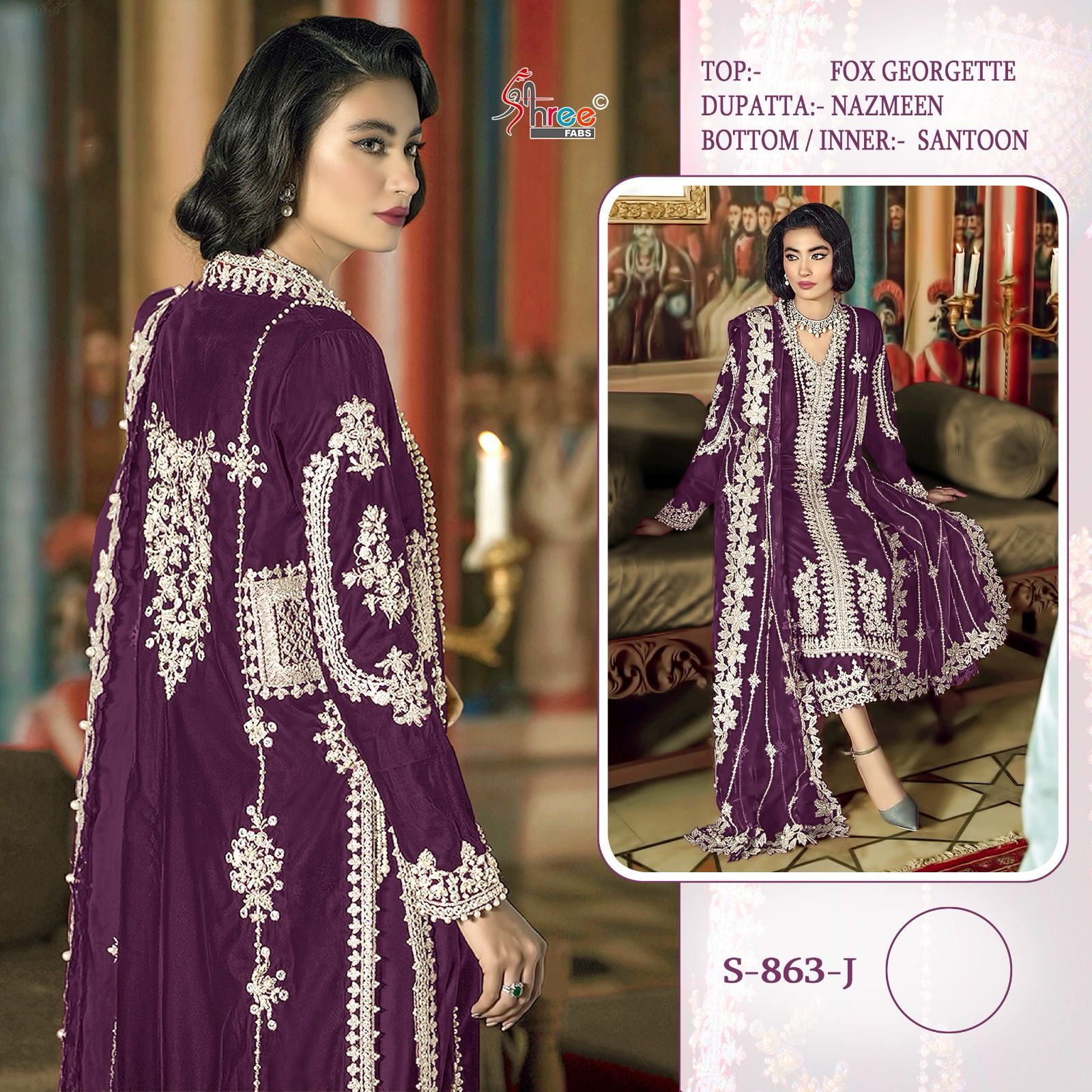 Shree Fab Presents S-863-J Designer Pakistani Suit