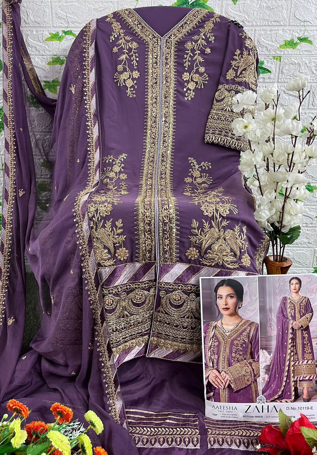 Zaha Aaeesha Vol-2 Designer Pakistani Salwar Suit D.No.10119-E