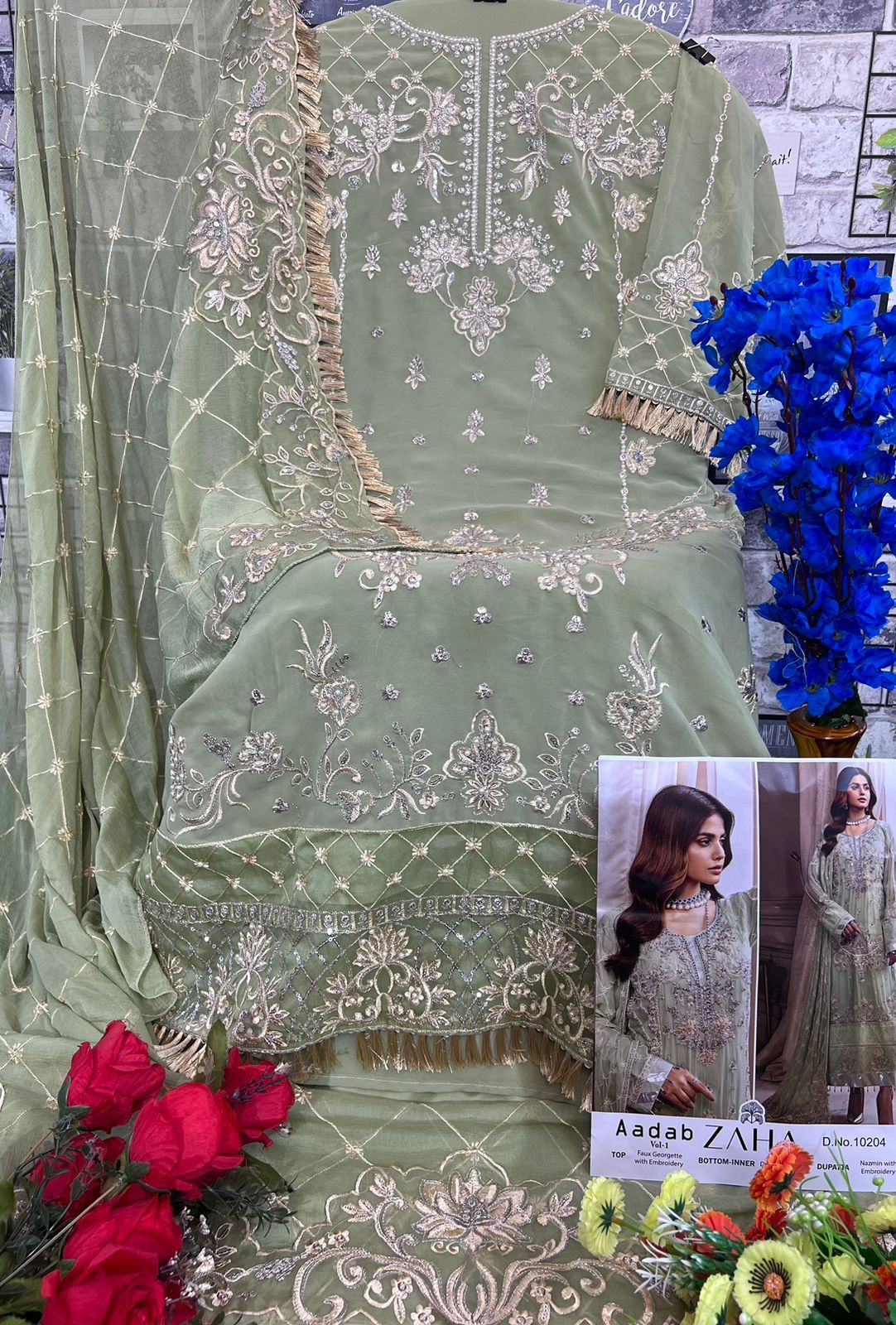 Zaha Aadab Vol-1 Designer Pakistani Suit D.No. 10204