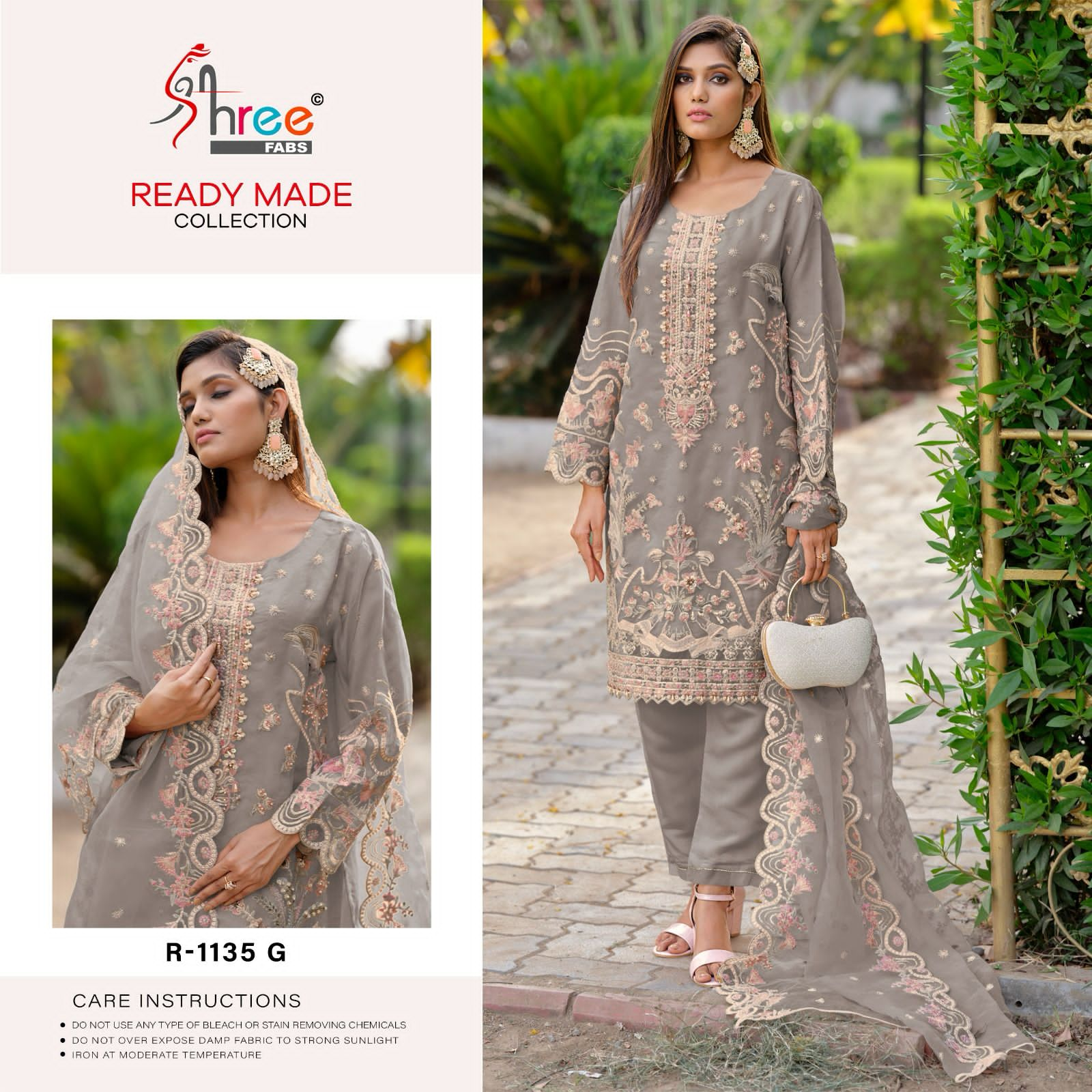 Shree Fab Designer Readymade Pakistani Suit D.No.R-1135-G