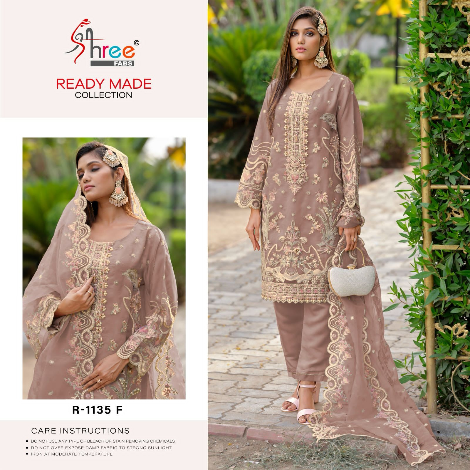 Shree Fab Designer Readymade Pakistani Suit D.No.R-1135-F