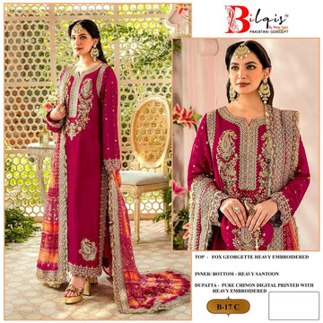 Bilqis Designer Heavy Fox Georgette Suit D.No.B-17-C