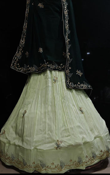 Beautiful Pure Upada Laddu Bhandej Lehenga