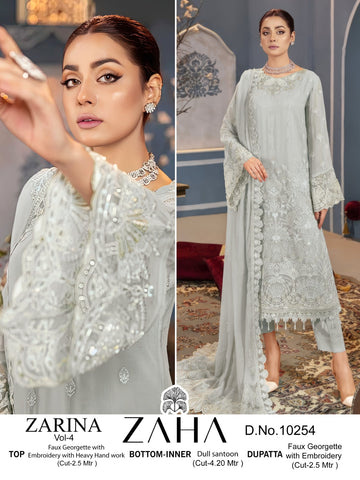 Zaha Zarina Vol 4 Designer Pakistani Style Salwar Suit D.No.10254