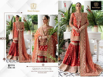 Beautiful Designer Ziaaz Latest Pakistani Suit D.No.435