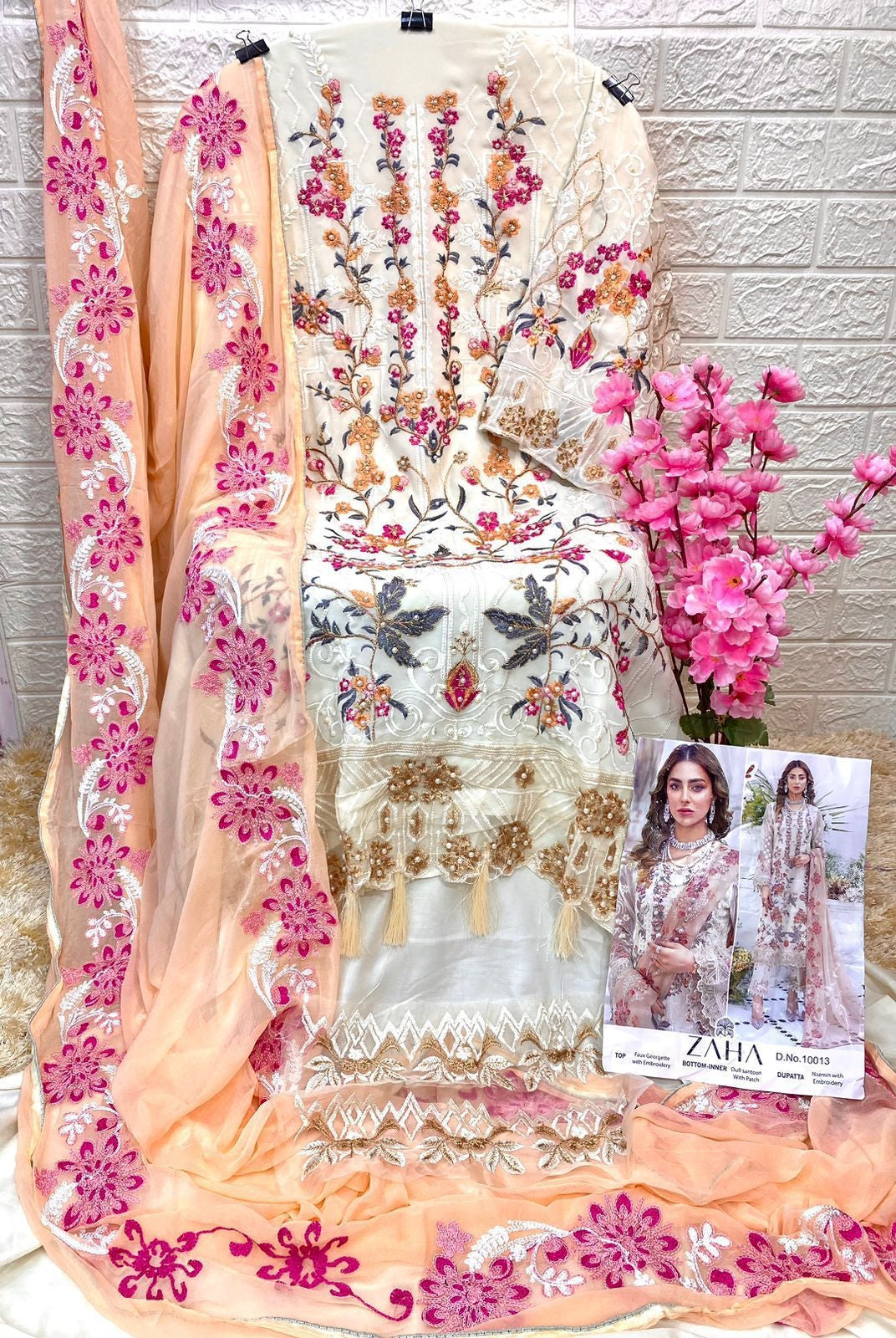 Zaha Designer Occasion Wear Latest Pakistani Suit D.No.10013