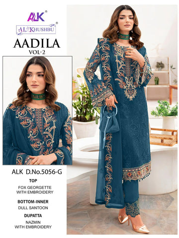 Al Khushbu Aadila Vol 2 Designer Pakistani Suit D.No.ALK-5056-G