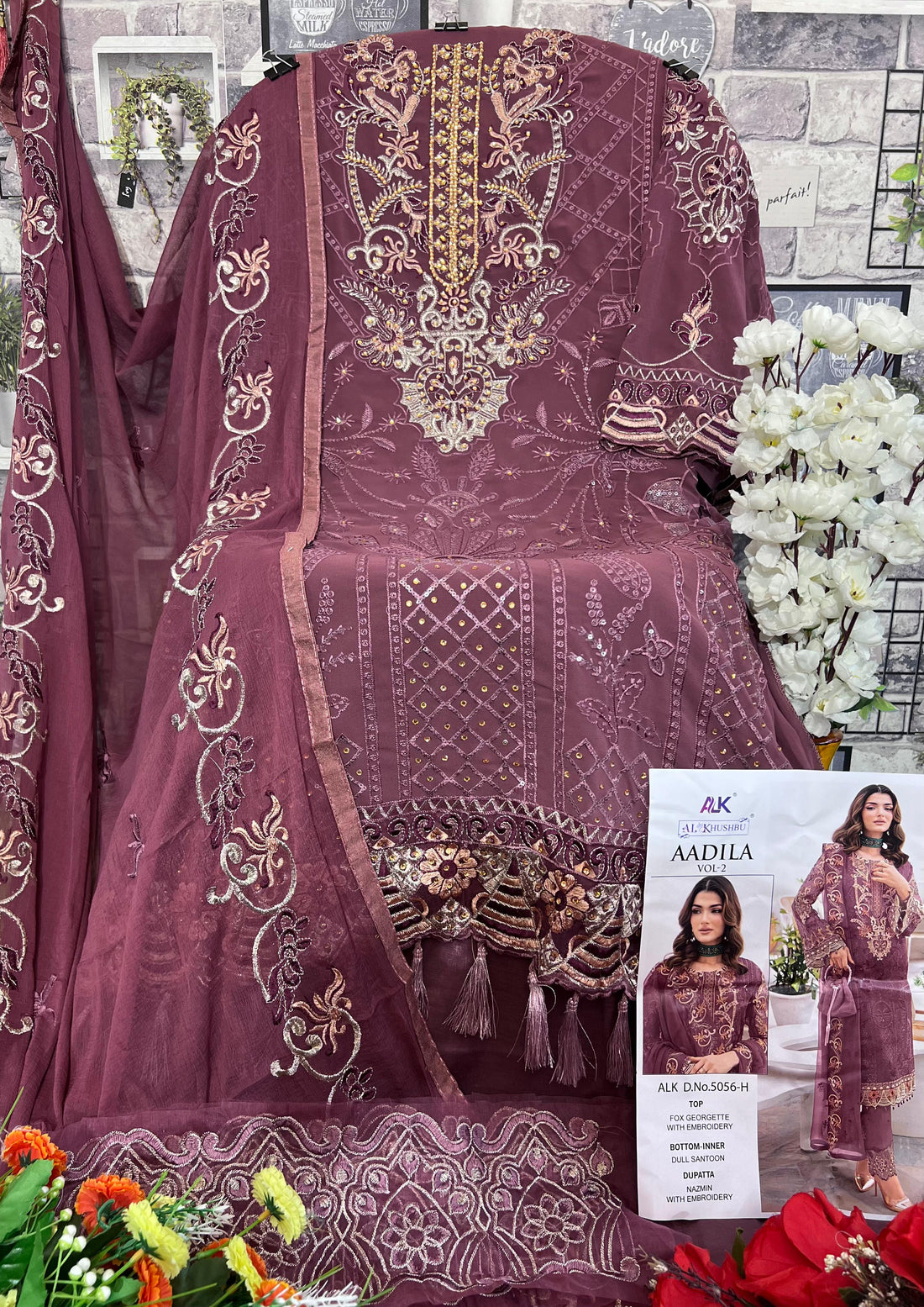 Al Khushbu Aadila Vol 2 Designer Pakistani Suit D.No.ALK-5056-H