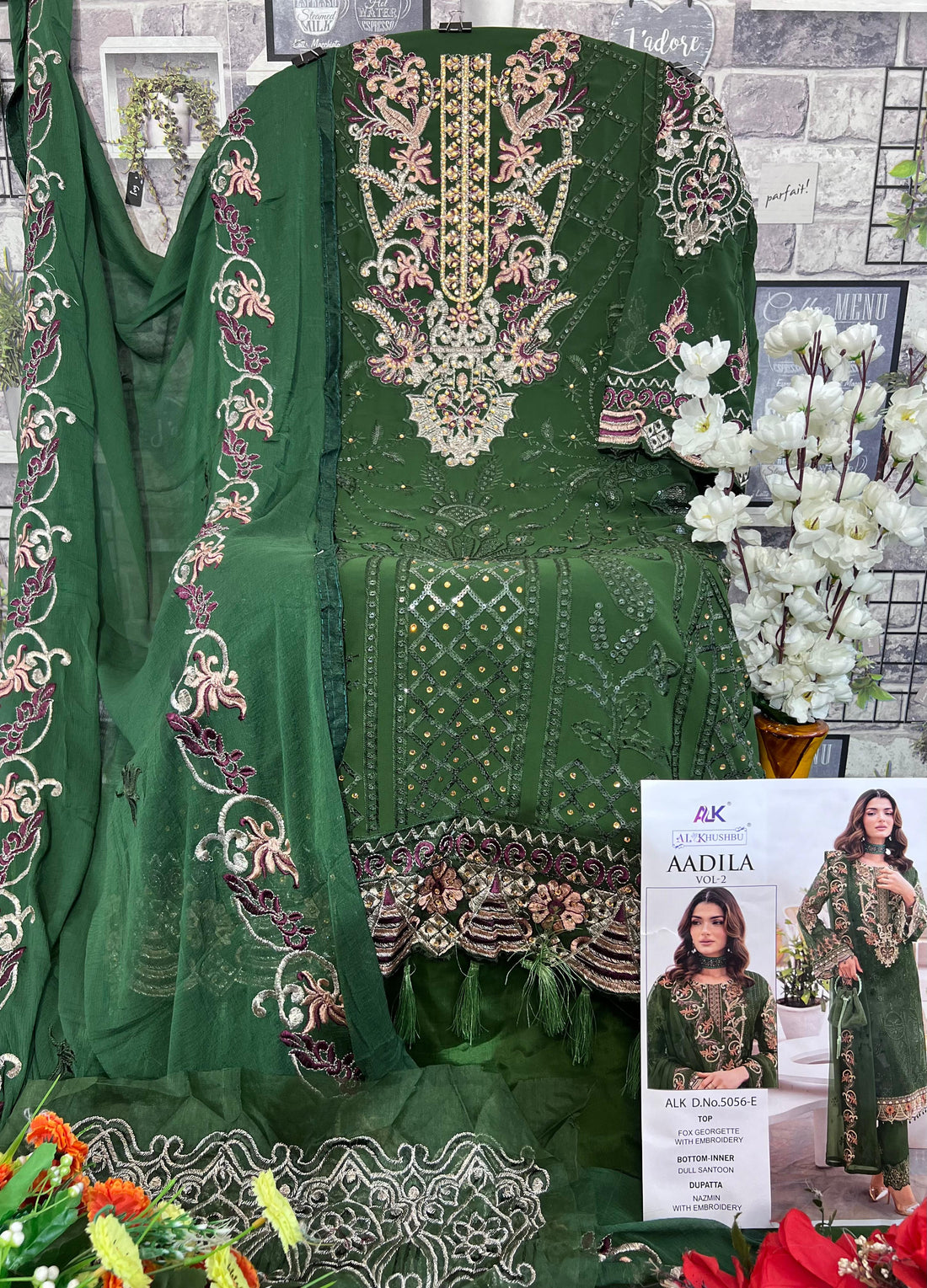 Al Khushbu Aadila Vol 2 Designer Pakistani Suit D.No.ALK-5056-E