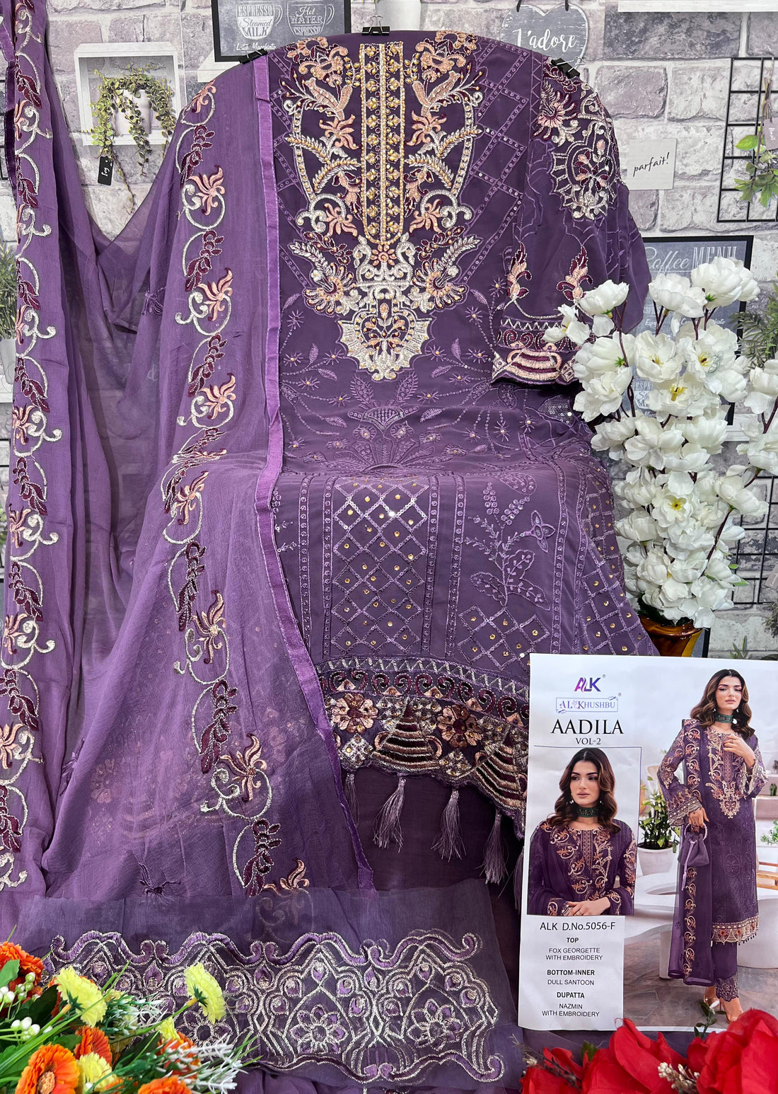 Al Khushbu Aadila Vol 2 Designer Pakistani Suit D.No.ALK-5056-F