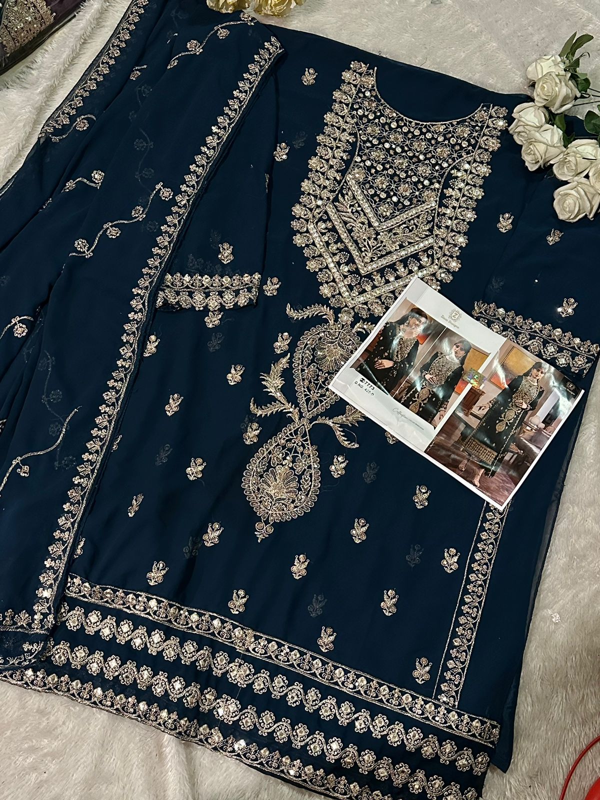 Ziaaz-7773 Designer Latest Pakistani Salwar Suit D.No.420-A