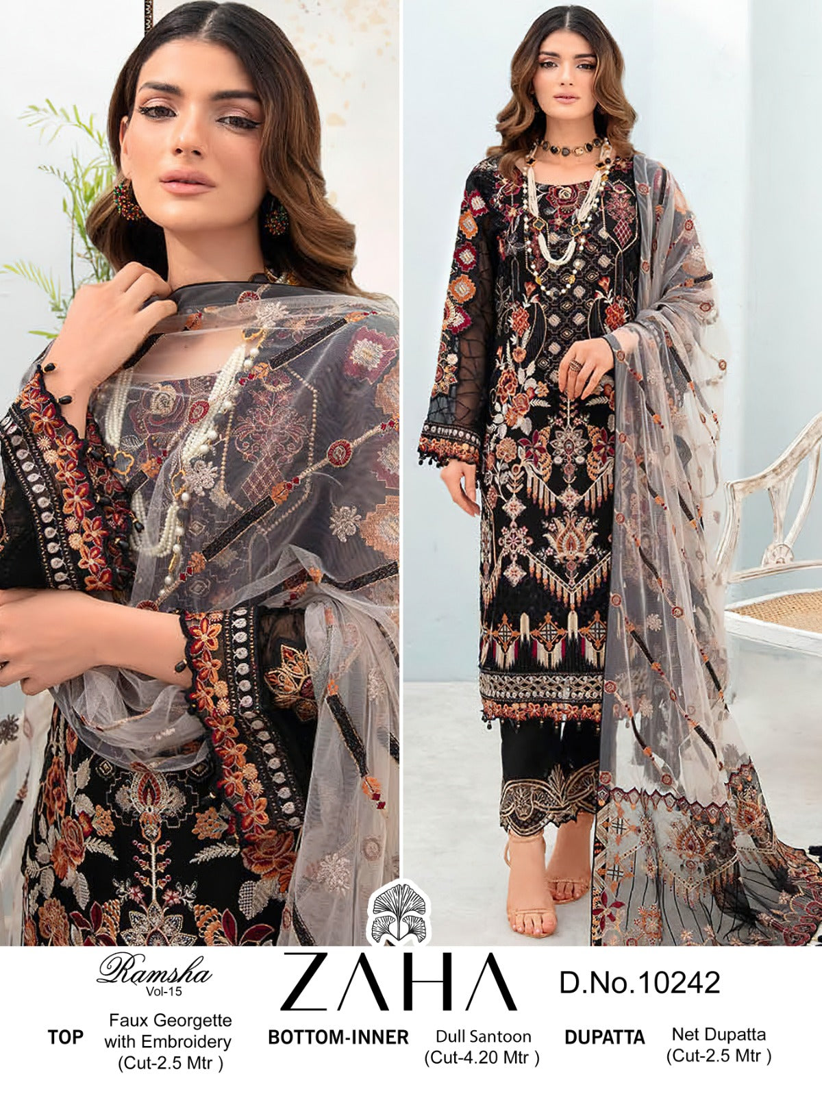 Zaha Ramsha Vol 15 Designer Pakistani Suit D.No.10242