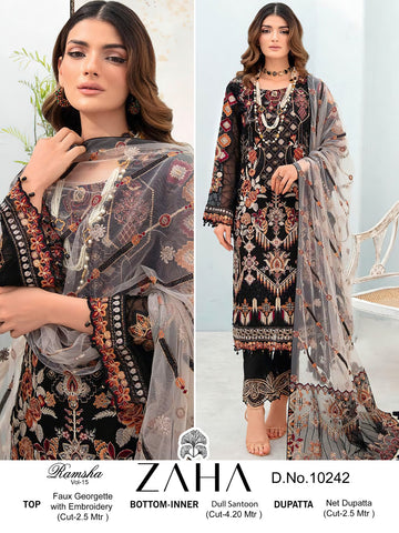 Zaha Ramsha Vol 15 Designer Pakistani Suit D.No.10242