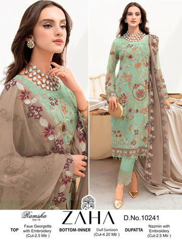 Zaha Ramsha Vol 15 Designer Pakistani Suit D.No.10241