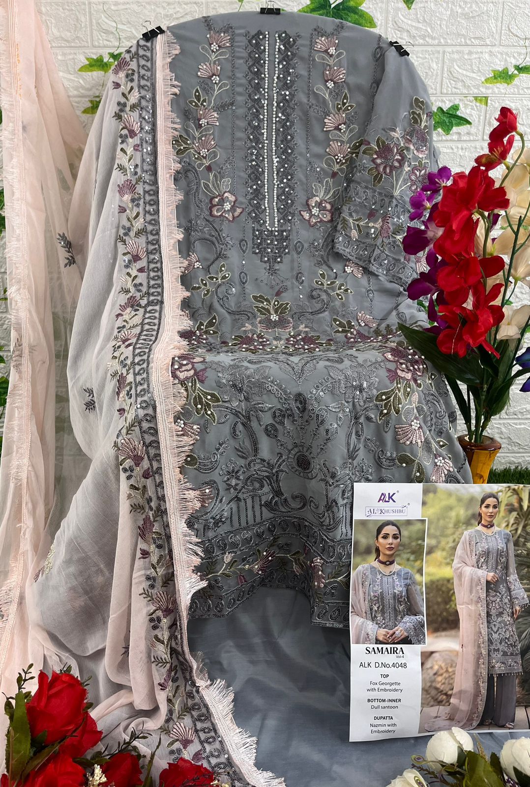 Al Khushbu Designer Pakistani Salwar Suit D.No.4048