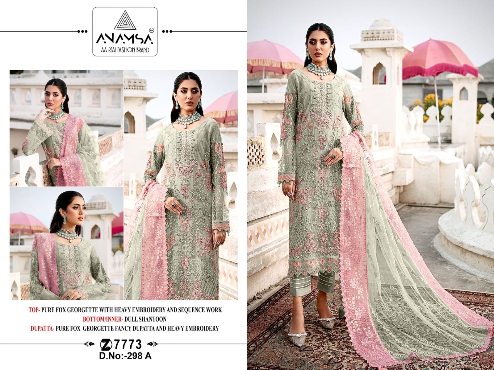 Anamsa 7773 Designer Fox Georgette Salwar Suit D.No.298-A