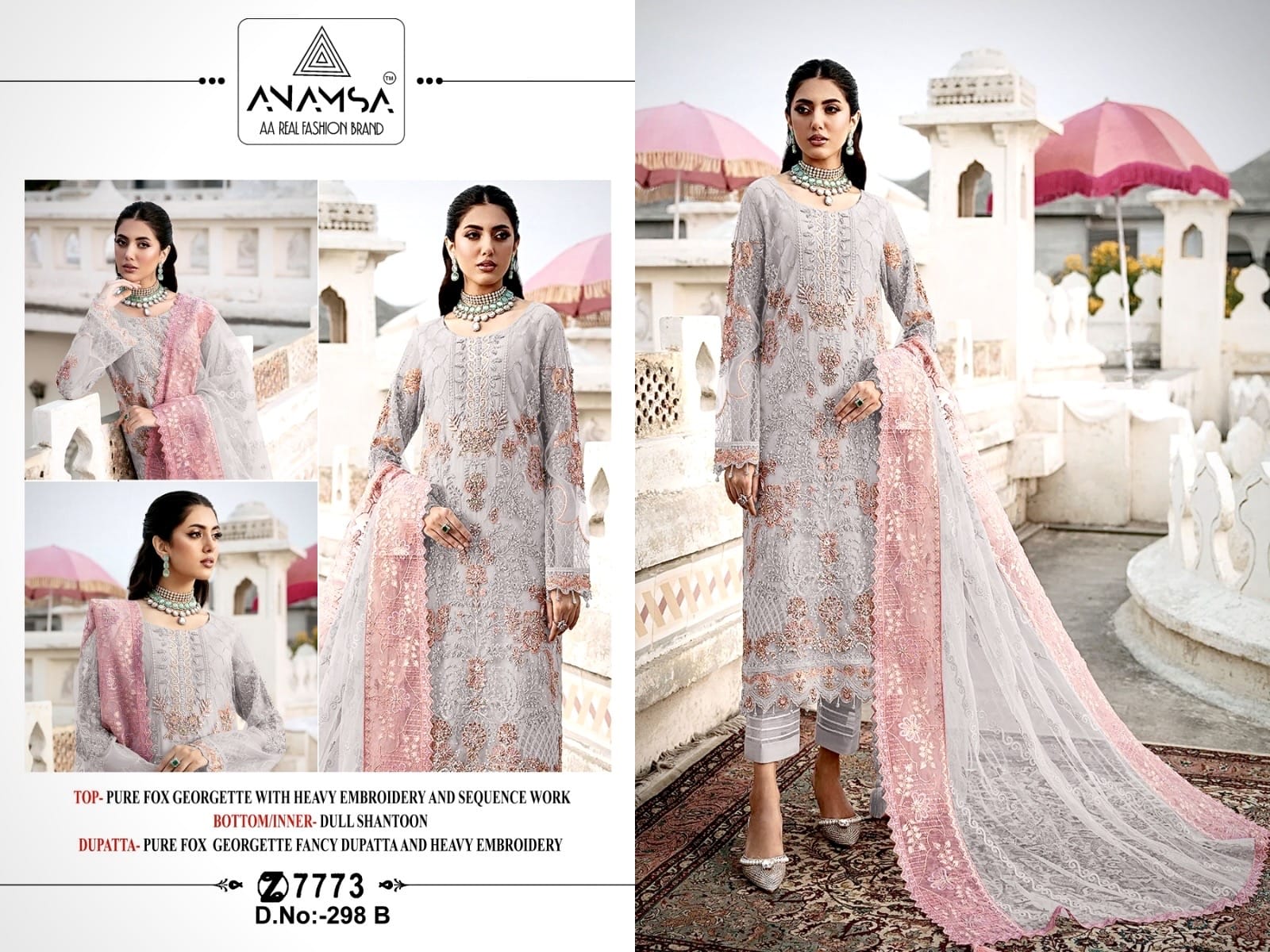 Anamsa 7773 Designer Fox Georgette Salwar Suit D.No.298-B