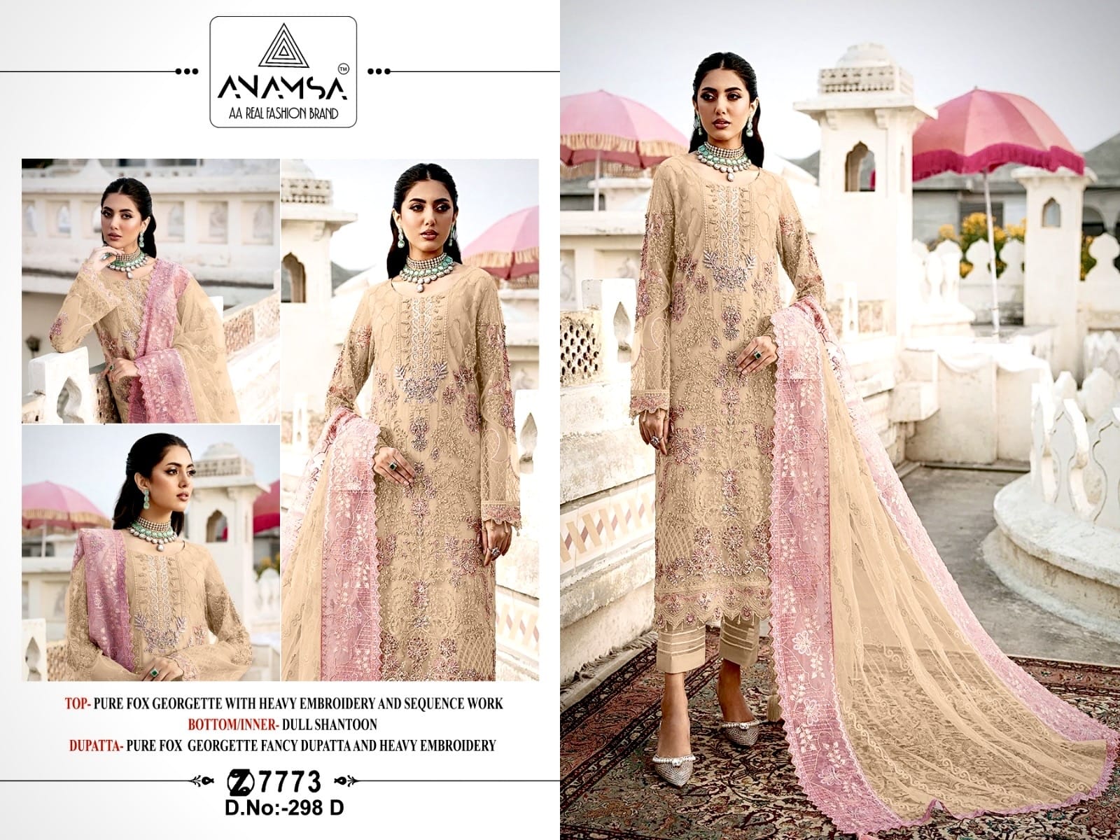 Anamsa 7773 Designer Fox Georgette Salwar Suit D.No.298-D