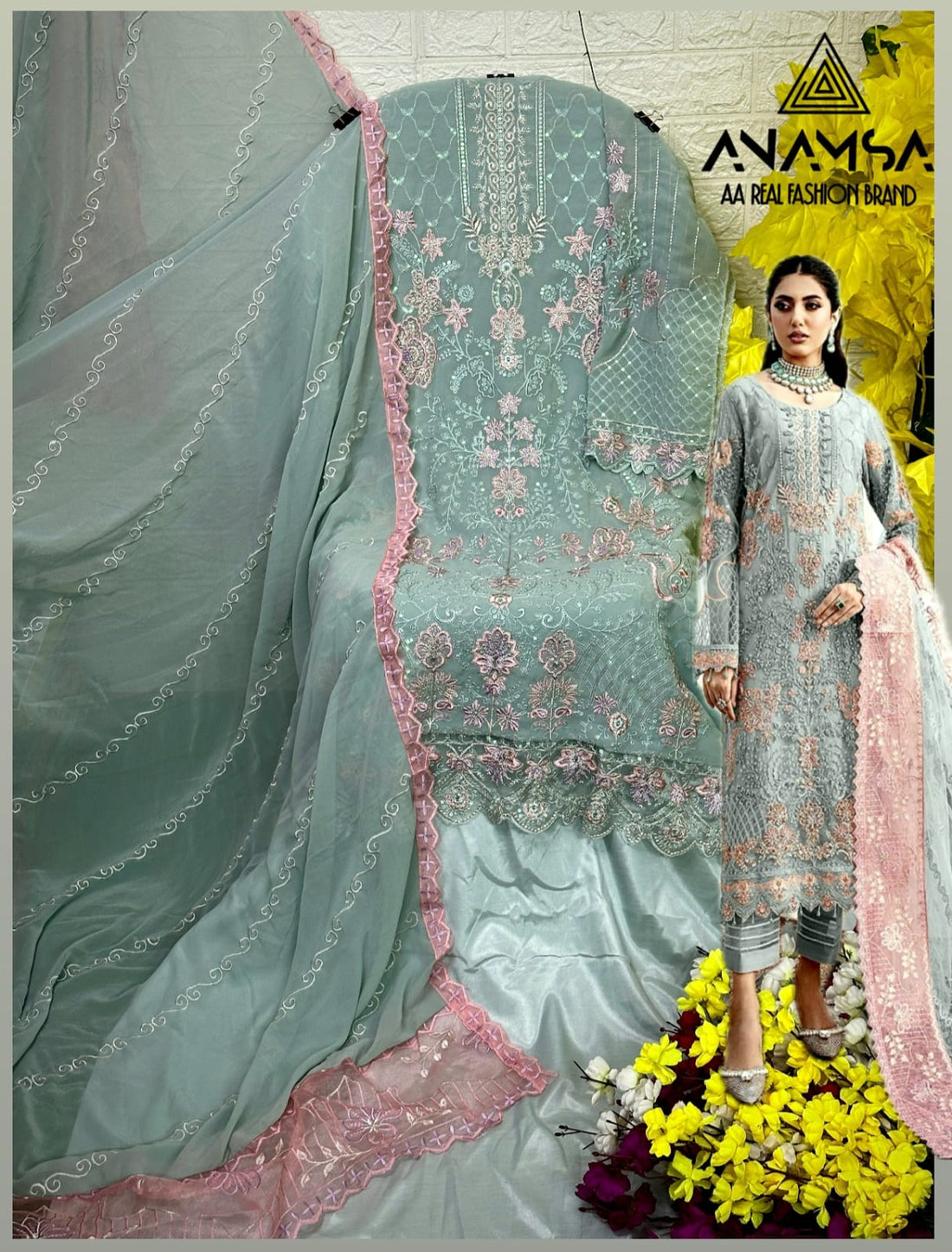 Anamsa 7773 Designer Fox Georgette Salwar Suit D.No.298-C