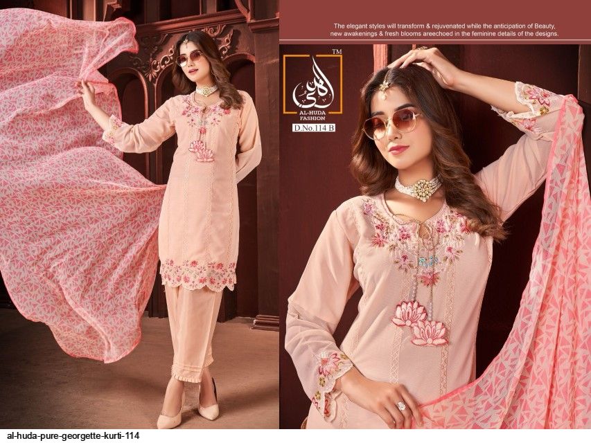 Al Huda Pure Georgette Kurti 114