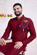 Maroon Color Festival Wear Men's Kurta Stylish Collection