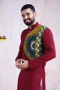 Maroon Color Ready to Wear Traditional Kurta for Mens Wear