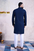 Navy Blue Navratri Special Designer Embroiered Kurta for Men's Wear